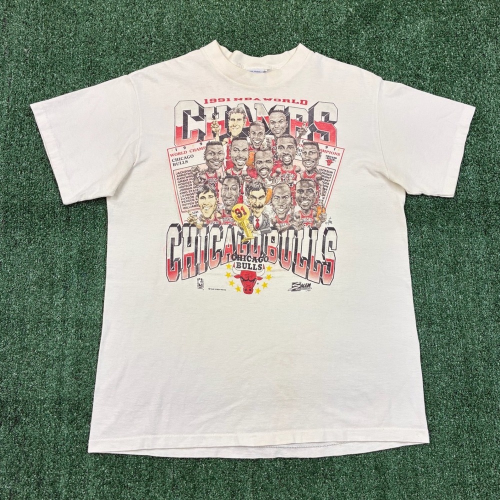 Vintage 90s Salem Sportswear Chicago Bulls 1991 NBA World Champions T-shirt